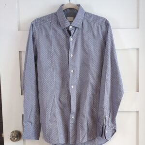 Mastai Ferretti Slate Blue Print Dress Shirt